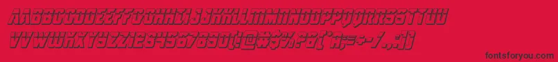 Fonte Antilleslaser3Dital – fontes pretas em um fundo vermelho
