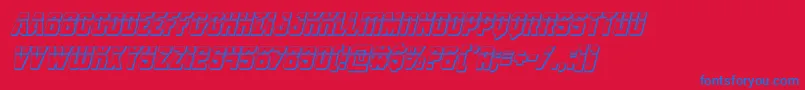 Antilleslaser3Dital-Schriftart – Blaue Schriften auf rotem Hintergrund
