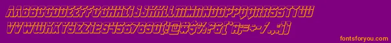 Antilleslaser3Dital-Schriftart – Orangefarbene Schriften auf violettem Hintergrund