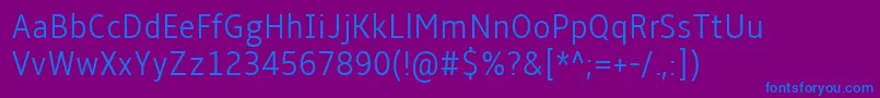 AmbleLightCondensed Font – Blue Fonts on Purple Background