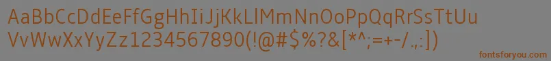 Подробнее о шрифте AmbleLightCondensed Шрифт AmbleLightCondensed – коричневые шрифты на сером фоне
