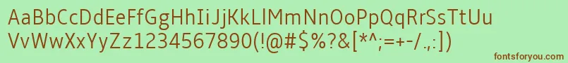 Saiba mais sobre a fonte AmbleLightCondensed Fonte AmbleLightCondensed – fontes marrons em um fundo verde