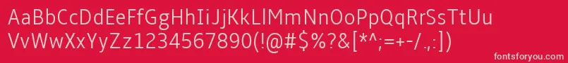 AmbleLightCondensed Font – Pink Fonts on Red Background