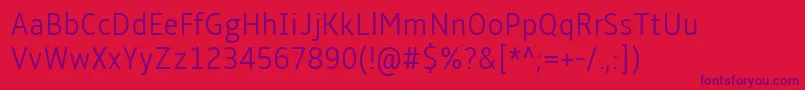 AmbleLightCondensed-Schriftart – Violette Schriften auf rotem Hintergrund