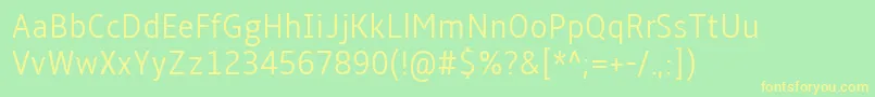 AmbleLightCondensed Font – Yellow Fonts on Green Background