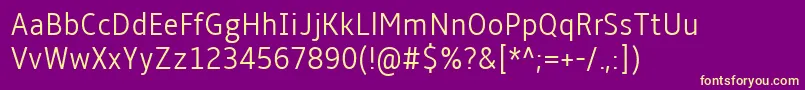 フォントAmbleLightCondensed – 紫の背景に黄色のフォント