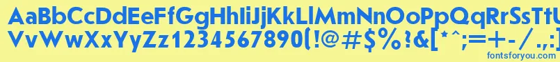 フォントJournalSansserifBold.001.001 – 青い文字が黄色の背景にあります。