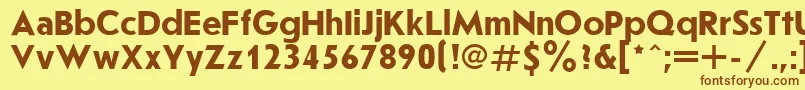 JournalSansserifBold.001.001-fontti – ruskeat fontit keltaisella taustalla