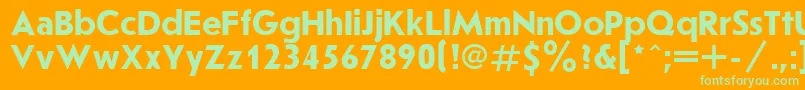 JournalSansserifBold.001.001 Font – Green Fonts on Orange Background