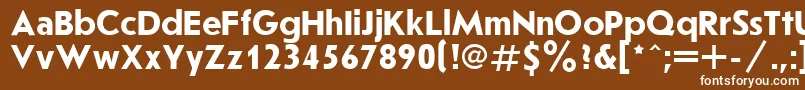 JournalSansserifBold.001.001-fontti – valkoiset fontit ruskealla taustalla