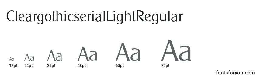 Размеры шрифта CleargothicserialLightRegular