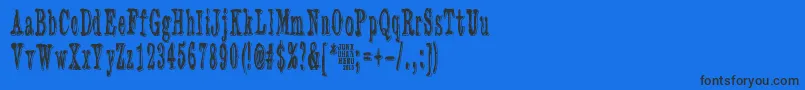 3TimesRecycledOldNewspaper Font – Black Fonts on Blue Background