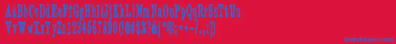 3TimesRecycledOldNewspaper Font – Blue Fonts on Red Background