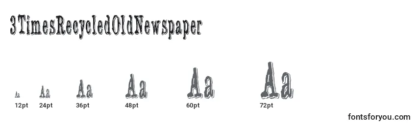 3TimesRecycledOldNewspaper Font Sizes
