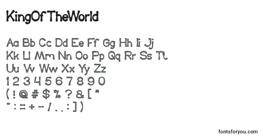 Schriftart KingOfTheWorld – Alphabet, Zahlen, spezielle Symbole