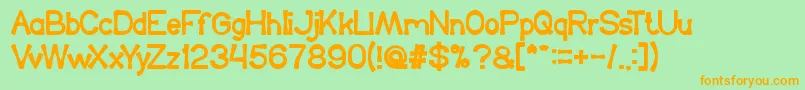 Шрифт KingOfTheWorld – оранжевые шрифты на зелёном фоне
