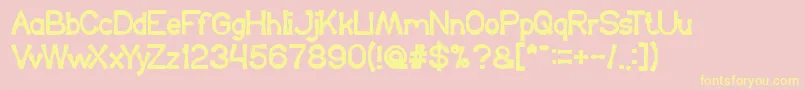 Шрифт KingOfTheWorld – жёлтые шрифты на розовом фоне