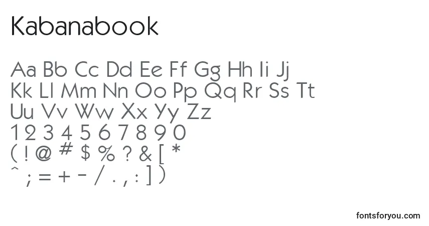 Czcionka Kabanabook – alfabet, cyfry, specjalne znaki