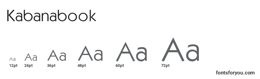 Размеры шрифта Kabanabook