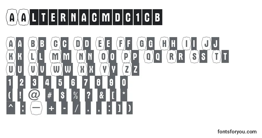 Czcionka AAlternacmdc1cb – alfabet, cyfry, specjalne znaki