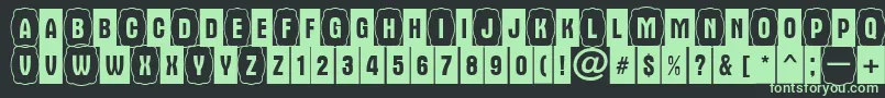 フォントAAlternacmdc1cb – 黒い背景に緑の文字