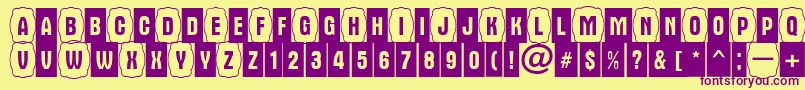 AAlternacmdc1cb Font – Purple Fonts on Yellow Background
