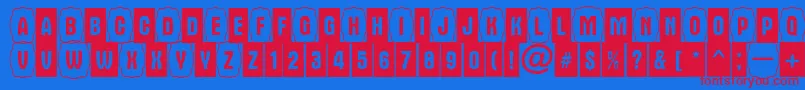 AAlternacmdc1cb Font – Red Fonts on Blue Background