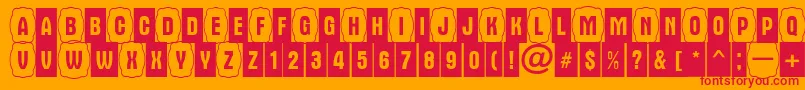 AAlternacmdc1cb Font – Red Fonts on Orange Background
