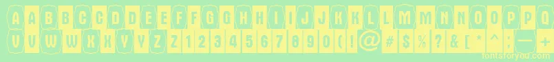 AAlternacmdc1cb Font – Yellow Fonts on Green Background