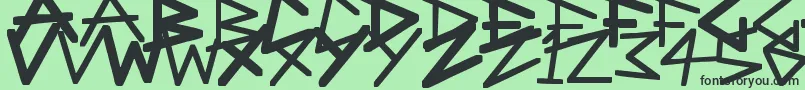 AngularAnarchy-Schriftart – Schwarze Schriften auf grünem Hintergrund