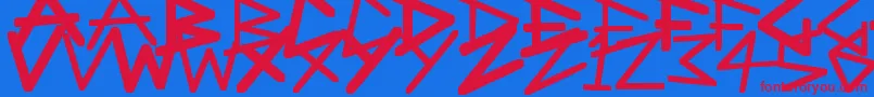Czcionka AngularAnarchy – czerwone czcionki na niebieskim tle