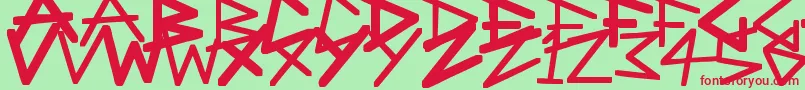 AngularAnarchy-Schriftart – Rote Schriften auf grünem Hintergrund