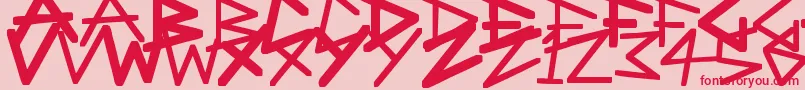 フォントAngularAnarchy – ピンクの背景に赤い文字