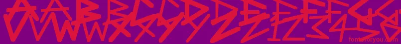 フォントAngularAnarchy – 紫の背景に赤い文字