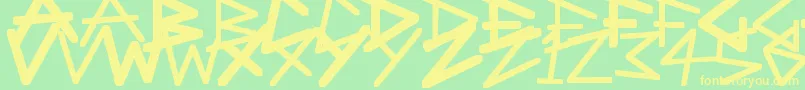 AngularAnarchy Font – Yellow Fonts on Green Background