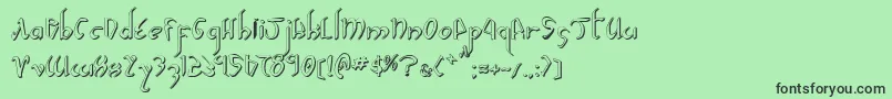 フォントXaphan2s – 緑の背景に黒い文字