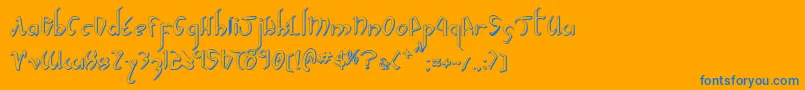 Xaphan2s-Schriftart – Blaue Schriften auf orangefarbenem Hintergrund