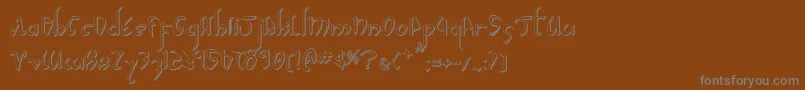 フォントXaphan2s – 茶色の背景に灰色の文字