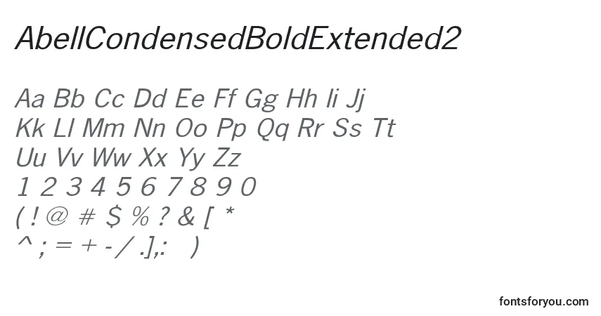 Fuente AbellCondensedBoldExtended2 - alfabeto, números, caracteres especiales