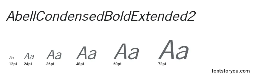 Размеры шрифта AbellCondensedBoldExtended2