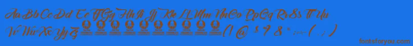 HirondellesDesAlpes Font – Brown Fonts on Blue Background