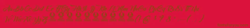 HirondellesDesAlpes Font – Brown Fonts on Red Background