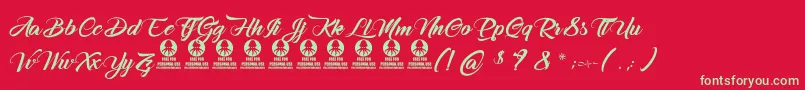 HirondellesDesAlpes Font – Green Fonts on Red Background