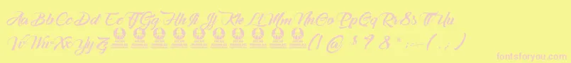 HirondellesDesAlpes Font – Pink Fonts on Yellow Background