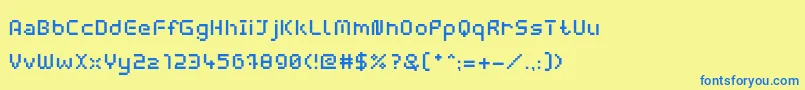 WebpixelBitmapMedium Font – Blue Fonts on Yellow Background