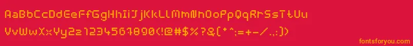 WebpixelBitmapMedium Font – Orange Fonts on Red Background