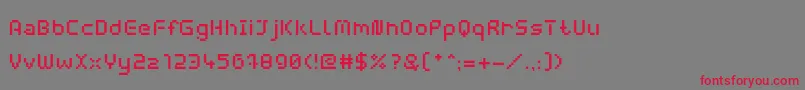 Fonte WebpixelBitmapMedium – fontes vermelhas em um fundo cinza