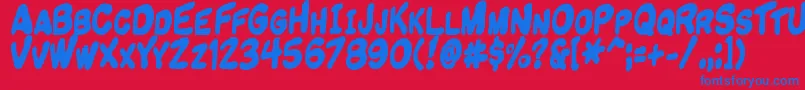 Komiknd Font – Blue Fonts on Red Background