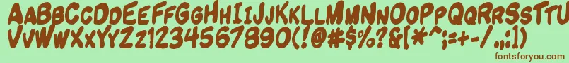 Komiknd Font – Brown Fonts on Green Background