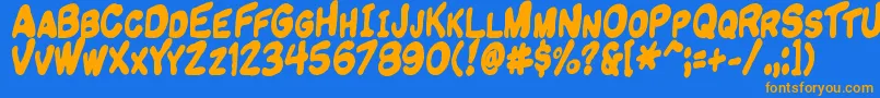 Komiknd Font – Orange Fonts on Blue Background